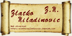 Zlatko Miladinović vizit kartica